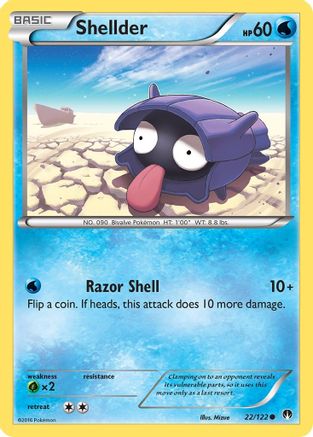 Image of Shellder (22) 022/122  - Reverse Holofoil XY  BREAKpoint - Common