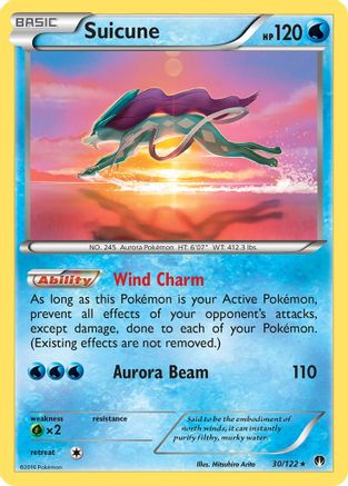 Image of Suicune 030/122  - Reverse Holofoil XY  BREAKpoint - Holo Rare