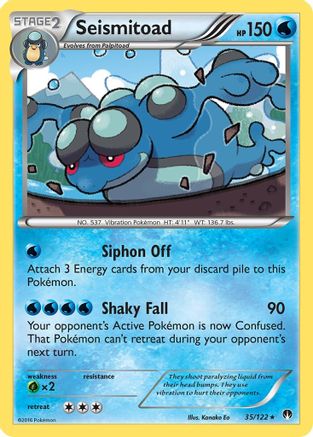 Image of Seismitoad 035  - Reverse Holofoil XY  BREAKpoint - Rare