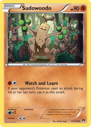Image of Sudowoodo 067/122  - Reverse Holofoil XY  BREAKpoint - Uncommon