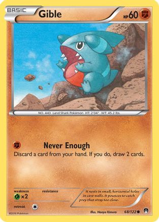 Image of Gible 068/122  - Reverse Holofoil XY  BREAKpoint - Common