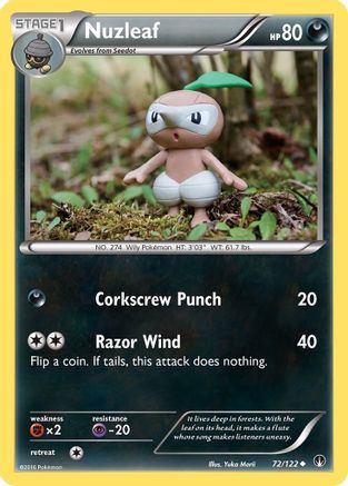 Image of Nuzleaf 072/122  - Reverse Holofoil XY  BREAKpoint - Uncommon