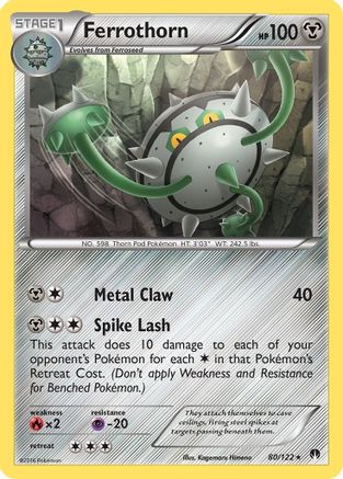 Image of Ferrothorn 080  - Reverse Holofoil XY  BREAKpoint - Rare
