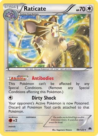 Image of Raticate 088/122  - Reverse Holofoil XY  BREAKpoint - Rare