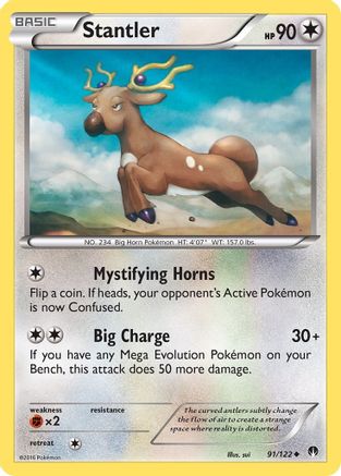 Image of Stantler 091  - Reverse Holofoil XY  BREAKpoint - Uncommon