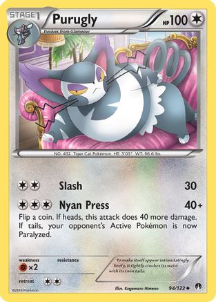 Image of Purugly 094  - Reverse Holofoil XY  BREAKpoint - Uncommon