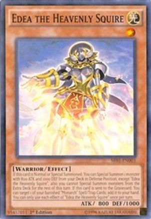 Image of Edea the Heavenly Squire (SR01-EN003) - Structure Deck: Emperor of Darkness 1st Edition