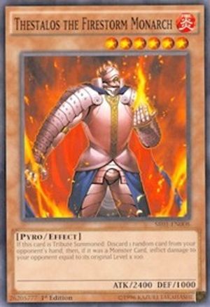Image of Thestalos the Firestorm Monarch (SR01-EN008) - Structure Deck: Emperor of Darkness 1st Edition