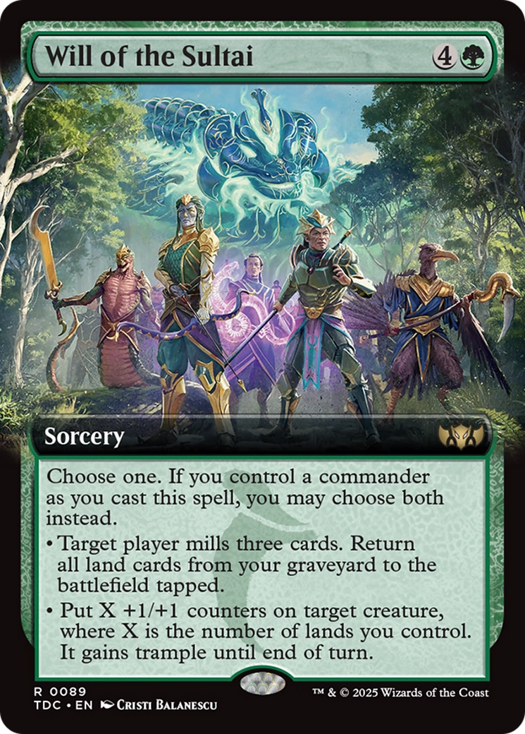 Image of Will of the Sultai (Extended Art) (TDC-089) - Commander: Tarkir: Dragonstorm: (Extended Art)