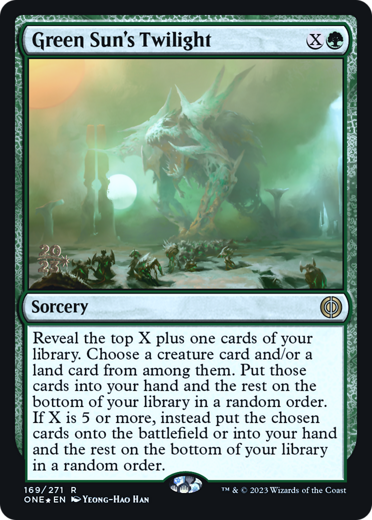 Image of Green Sun's Twilight (PRE-169) - Phyrexia: All Will Be One Promos Foil