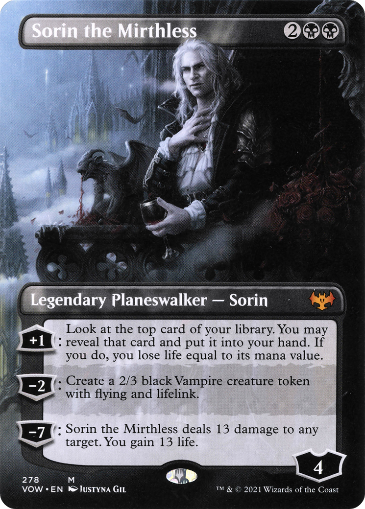 Image of Sorin the Mirthless (Borderless) (VOW-278) - Innistrad: Crimson Vow (Borderless)