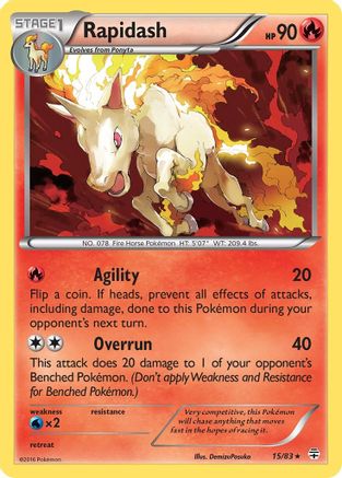 Image of Rapidash 015/83  - Reverse Holofoil Generations - Rare