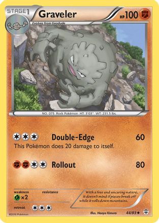 Image of Graveler 044  - Reverse Holofoil Generations - Uncommon