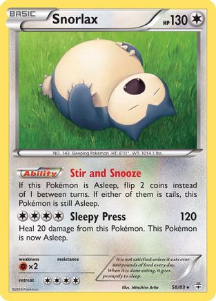 Image of Snorlax 058/83  Generations - Rare