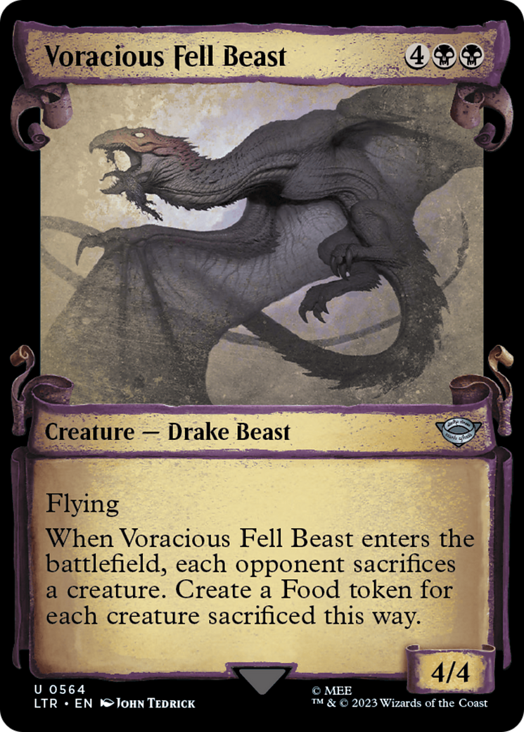 Image of Voracious Fell Beast (Showcase Scrolls) (LTR-564) - The Lord of the Rings: Tales of Middle-earth: (Showcase) Foil