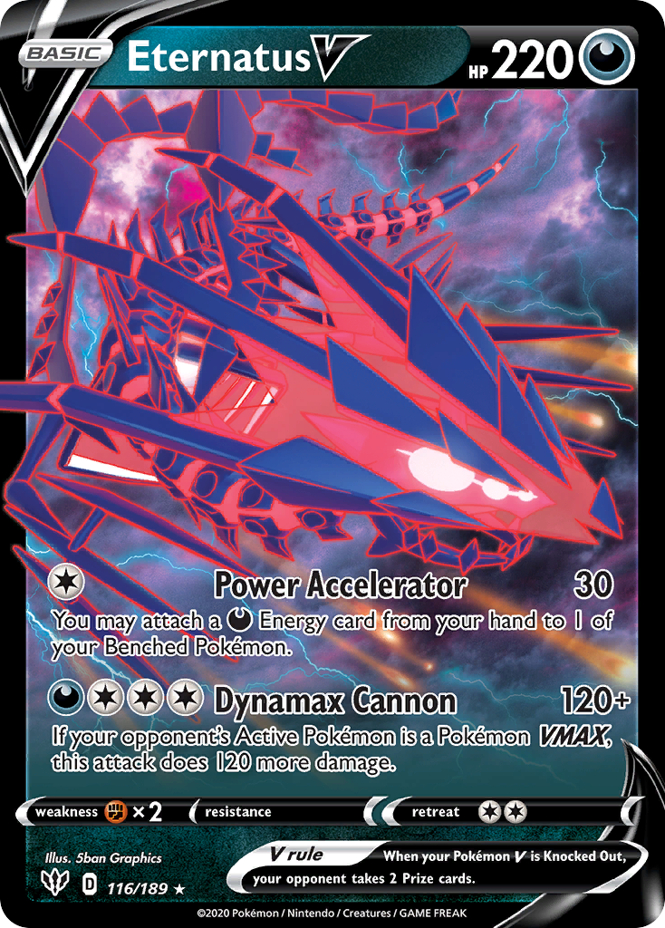 Image of Eternatus V 116/189  - Holofoil SWSH03 Darkness Ablaze - Ultra Rare