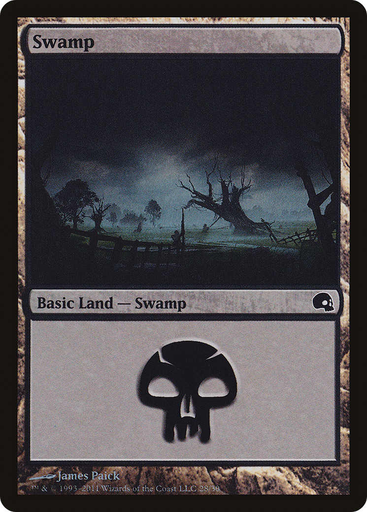 Image of Swamp (28) (GRV-028) - Premium Deck Series: Graveborn Foil