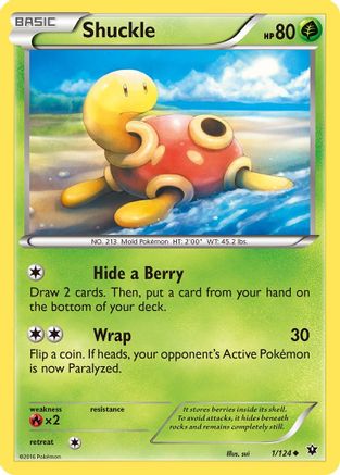 Image of Shuckle 001/124  - Reverse Holofoil XY  Fates Collide - Uncommon