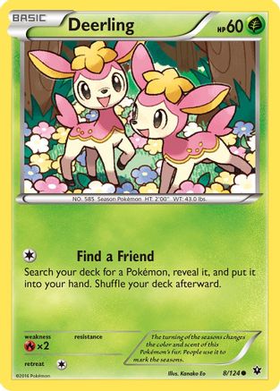 Image of Deerling 008/124  - Reverse Holofoil XY  Fates Collide - Common