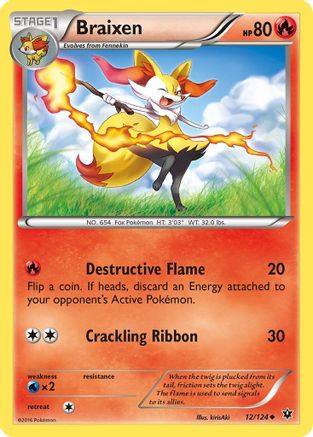 Image of Braixen 012/124  XY  Fates Collide - Uncommon