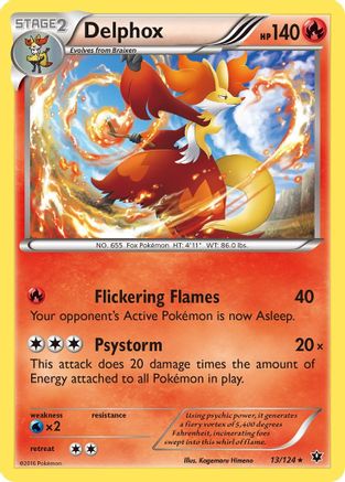 Image of Delphox 013/124  - Holofoil XY  Fates Collide - Holo Rare