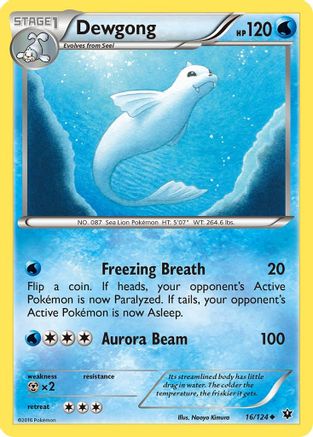 Image of Dewgong 016/124  - Reverse Holofoil XY  Fates Collide - Uncommon