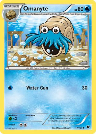 Image of Omanyte 017/124  XY  Fates Collide - Uncommon