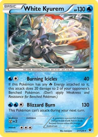 Image of White Kyurem 021/124  - Reverse Holofoil XY  Fates Collide - Holo Rare