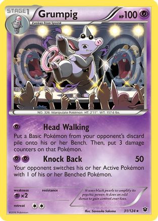 Image of Grumpig 031  - Reverse Holofoil XY  Fates Collide - Rare