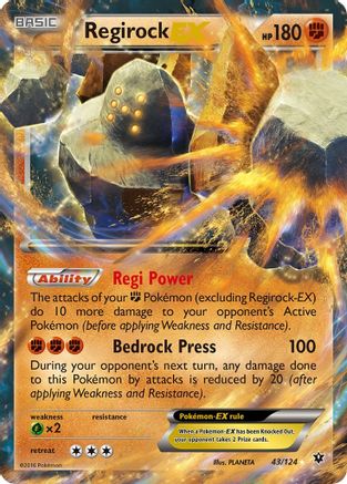 Image of Regirock EX 043/124  - Holofoil XY  Fates Collide - Ultra Rare