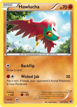 Image of Hawlucha 048  - Reverse Holofoil XY  Fates Collide - Uncommon