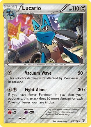Image of Lucario (63) 063/124  - Reverse Holofoil XY  Fates Collide - Holo Rare