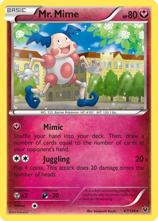 Image of Mr. Mime 067/124  - Reverse Holofoil XY  Fates Collide - Rare