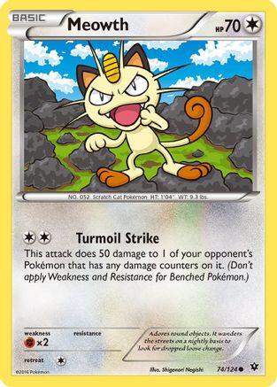 Image of Meowth 074/124  XY  Fates Collide - Common