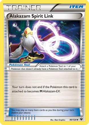Image of Alakazam Spirit Link 090/124  - Reverse Holofoil XY  Fates Collide - Uncommon