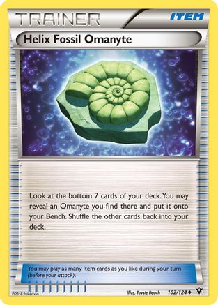 Image of Helix Fossil Omanyte 102/124  XY  Fates Collide - Uncommon
