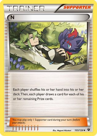 Image of N (Supporter) 105/124  - Reverse Holofoil XY  Fates Collide - Uncommon