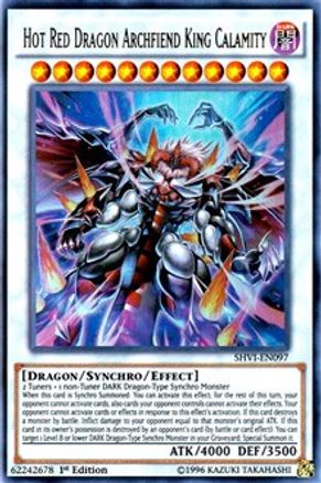Image of Hot Red Dragon Archfiend King Calamity (SHVI-EN097) - Shining Victories 1st Edition