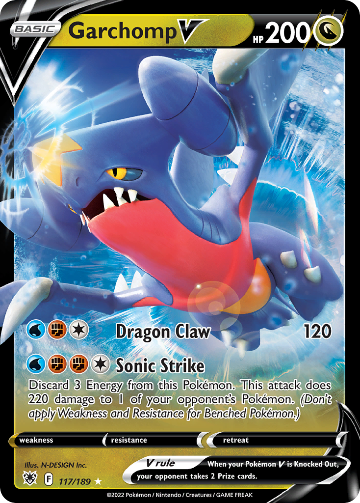Image of Garchomp V 117/189  - Holofoil SWSH10 Astral Radiance - Ultra Rare