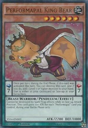 Image of Performapal King Bear (YS16-EN002) - Starter Deck: Yuya 1st Edition