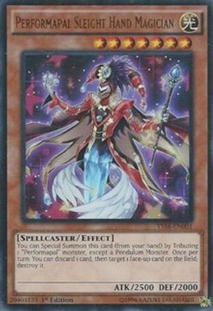 Image of Performapal Sleight Hand Magician (YS16-EN001) - Starter Deck: Yuya 1st Edition