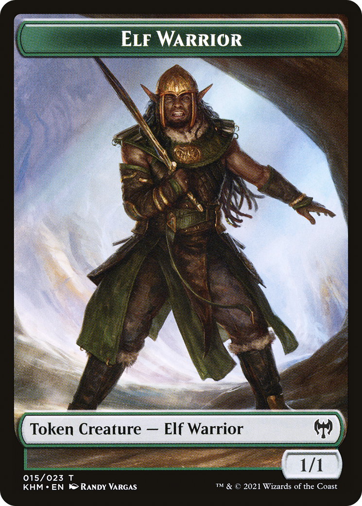 Image of Elf Warrior (TKHM-015) - Kaldheim Tokens