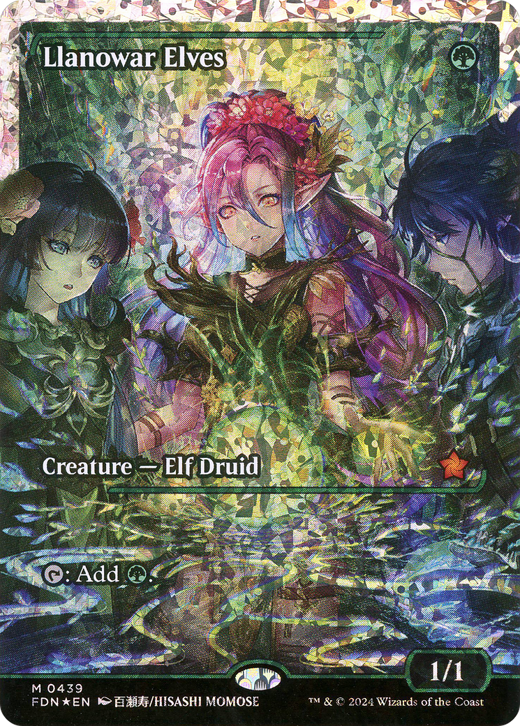 Image of Llanowar Elves (Showcase) (Fracture Foil) (FDN-439) - Foundations: (Showcase) Foil