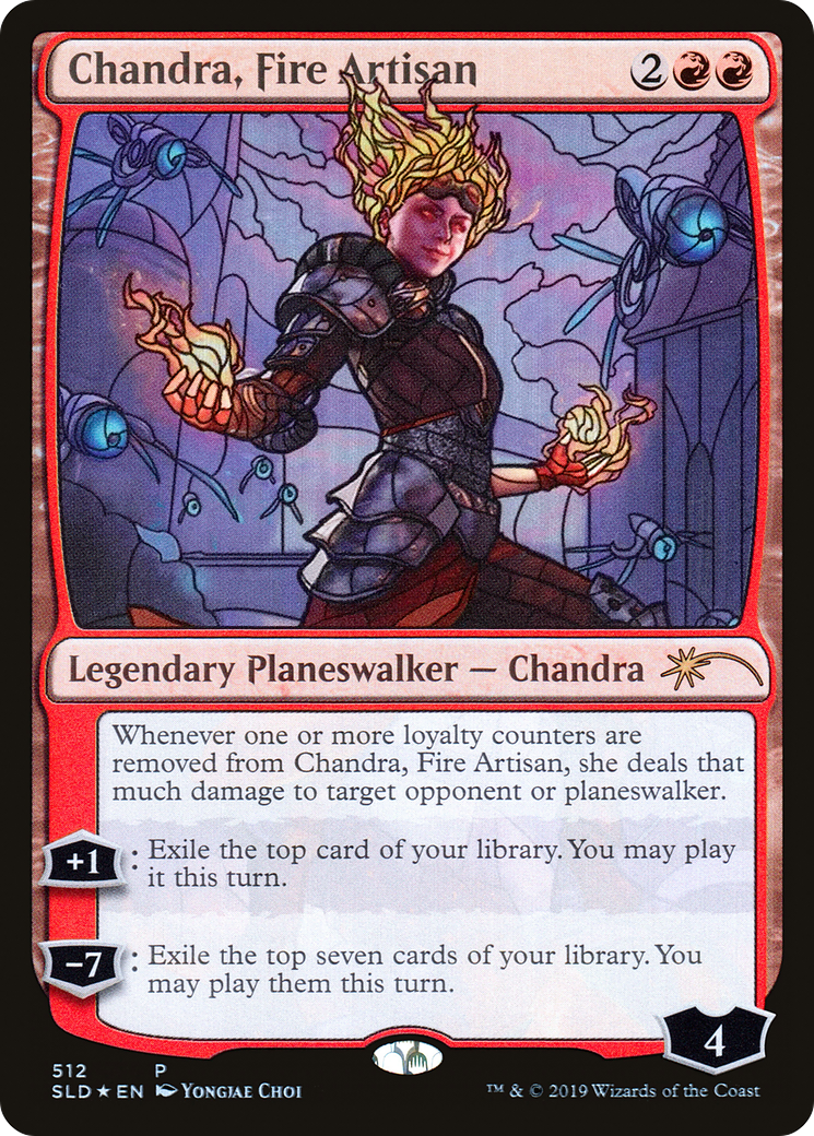 Image of Chandra, Fire Artisan (Stained Glass) (SLD-512) - Secret Lair Drop Foil