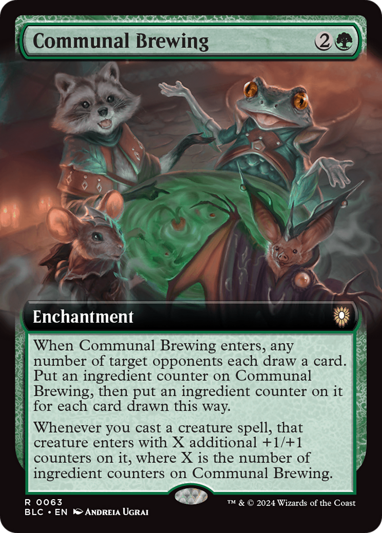 Image of Communal Brewing (Extended Art) (BLC-063) - Bloomburrow Commander: (Extended Art)