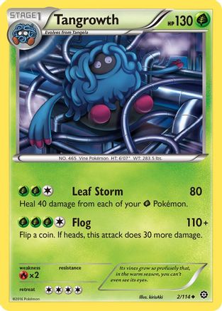 Image of Tangrowth 002/114  - Reverse Holofoil XY  Steam Siege - Uncommon