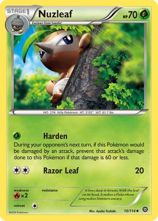 Image of Nuzleaf 010/114  - Reverse Holofoil XY  Steam Siege - Uncommon