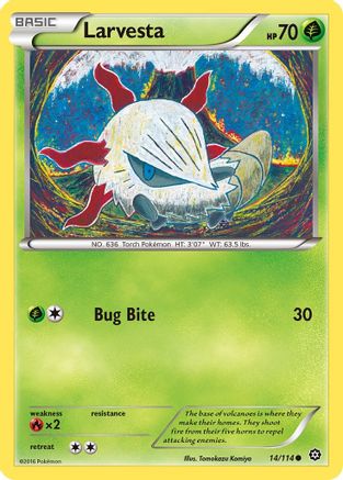 Image of Larvesta 014/114  XY  Steam Siege - Common