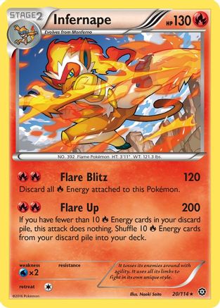 Image of Infernape 020/114  - Holofoil XY  Steam Siege - Holo Rare