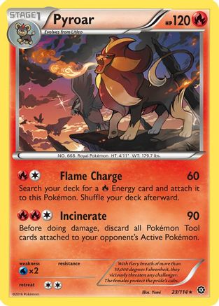 Image of Pyroar 023/114  - Reverse Holofoil XY  Steam Siege - Rare